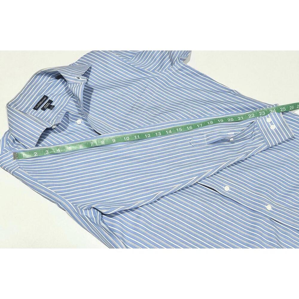 Croft & Barrow Men's Classic Fit Non-Iron Cotton Blue & White Stripes 15 32/33 - Picture 11 of 15